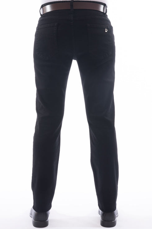 Black Taper Fit Stretch Jeans